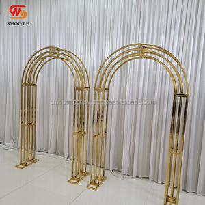 LEDA Wedding Events Decor Factory Price Gold Stainless Steel Mirror Wedding Arch <b>Backdrop</b> <b>Stand</b> - Product Image 6