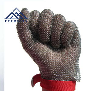 Guanto da macellaio resistente al taglio a catena in acciaio inossidabile a 5 dita anti-taglio a rete metallica di sicurezza - Product Image 6