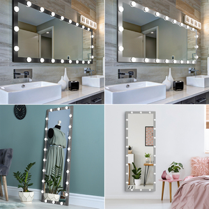Beautme kích thước lớn đứng trang trí nội thất bàn trang điểm treo tường đầy đủ chiều dài sàn lớn gương với đèn cho gương trang điểm - Product Image 3
