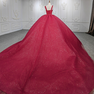 Robe de soirée rouge sans manches à bretelles spaghetti pour mariage Jancember 9948-1 - Product Image 5
