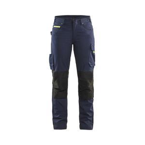 BLAKLADER - 719513308633C42 Pantalon de service pour femme stretch Bleu marine foncé/jaune-PANTALON DE TRAVAIL EAN 7330509894026 - Product Image 1