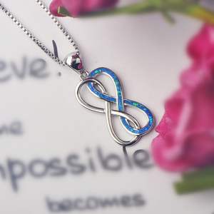 Collier Opale Infinie Viral TikTok |   Bijoux Bleu Amour Éternel - Fournisseur en Gros Tendance - Product Image 5