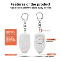 Alarme personnelle rechargeable exclusive avec lampe torche LED, porte-clés, lumière puissante, anti-agression, gadget d'autodéfense pour femmes