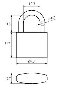 ठोस पीतल कीड पैडलॉक के लिए 25 मिमी चौड़ी लॉक बॉडी के साथ विभिन्न ताले कलियां - Product Image 6