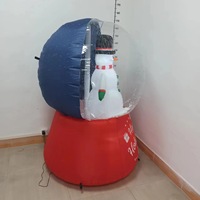 Globe de neige de Noël de 1,65 mètre de haut avec fonction de pulvérisation de neige, décoration créative pour pelouse et ornement de Noël gonflable