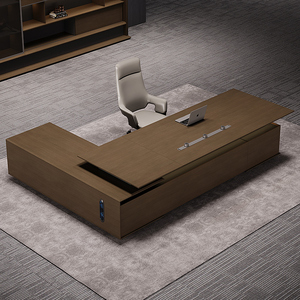 Escritorio de presidente ejecutivo de madera maciza moderno de lujo de gama alta Juego de escritorio de oficina simple de muebles de madera de alta calidad - Product Image 5