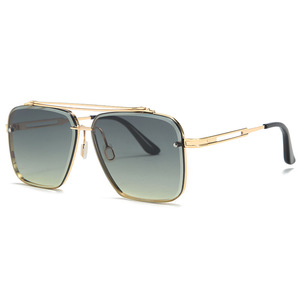 17302 Lunettes de soleil carrées à double pont en métal à bords coupés, style européen et américain, protection UV400, monture complète, pour hommes, nouveau modèle <span class=keywords><strong>2020</strong></span>, tendance urbaine - Product Image 5
