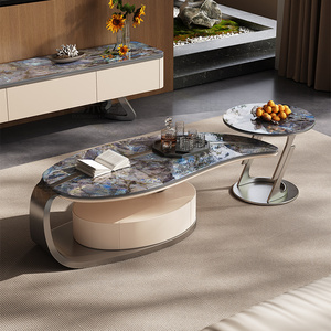 <span class=keywords><strong>Design</strong></span> di lusso moderno tavolo <span class=keywords><strong>da</strong></span> caffè a forma di foglia <span class=keywords><strong>da</strong></span> <span class=keywords><strong>salotto</strong></span> di fascia alta <span class=keywords><strong>in</strong></span> legno di noce con tavolino - Product Image 6