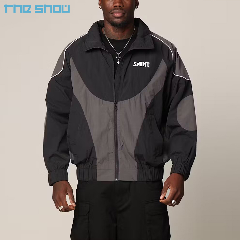 Latest Fashion Men's Color Block Lightweight Windbreaker