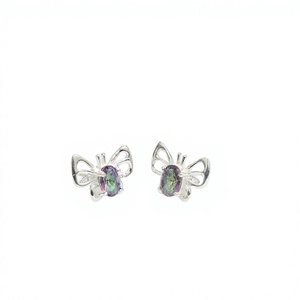 Pendientes de Mariposa con Topacio Místico Natural para Mujer, en Plata de Ley 925, Colección de Joyería Hecha a Mano JAIPUR SILVER - Product Image 4