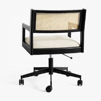 Mobilier contemporain pour bureau à domicile Chaise de bureau pivotante rembourrée en bois massif en rotin