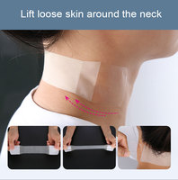 Vente en gros de patchs de levage du cou en forme de V réutilisables personnalisés, patchs anti-rides pour le visage et le cou, ruban de levage