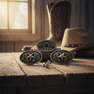 Conchos de Hebilla de Doble Tornillo de Aleación de Alta Calidad con Patrón de Estrella, 29x44mm, Impresión por Transferencia Térmica, a la Moda para Cuero, Venta al por Mayor - Product Image 6