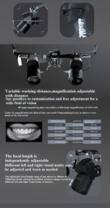 Ống Kính lúp hai mắt 48 ° để kiểm tra răng miệng với kính lúp nha khoa có thể điều chỉnh khoảng cách thiết bị nha khoa chuyên nghiệp - Product Image 3