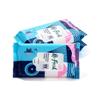 Sac d'emballage pour lingettes humides à fond carré et fermeture éclair personnalisée, pochette en plastique souple à fermeture arrière pour les mains, le visage et les bébés