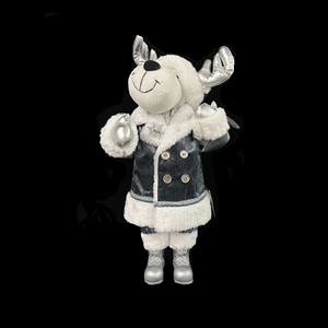 Peluche de renne mâle avec fourrure en velours bleu, 55 cm de haut - Product Image 1