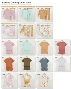 Conjunto de Ropa de Bambú para Bebés y Niños, Conjunto de Pijamas de Bambú de Manga Corta para Verano - Product Image 5