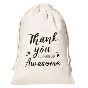 Reusable 100% Cotton Canvas Screen <b>Drawstring</b> <b>Pouch</b> Custom Logo-Recyclable Envelope Style Gift Packaging for Personalized Orders - Product Image 1