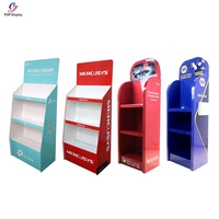 Rak Display Kardus Pegboard untuk Produk Elektronik, Rak Menara Kertas Bergelombang POP untuk Menggantung Produk