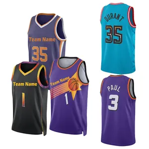 Camisetas de baloncesto Phoenix cosidas o prensadas en caliente 1 Devin Booker 3 Chris Paul 22 Ayton 35 Kevin Durant Camisetas