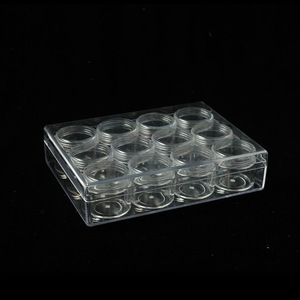 Transparent Plastic Storage Box 12 Pcs With Lids For Jewelry Earrings Facial Masks Dispensing Bottles Daily Necessities - Product Image 1