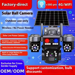 V380 Pro 12mp Caméra solaire à 3 objectifs Caméra haute résolution solaire sans Sim et Wifi Ip <span class=keywords><strong>Tpz</strong></span> Batterie extérieure Caméra de sécurité Cctv - Product Image 4