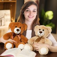 Boneka Hewan Lucu 14in 35cm, Mainan Plush Super Lembut, Boneka Beruang Kecil untuk Anak Laki-laki Perempuan, Hadiah Ulang Tahun Natal Hari Valentine