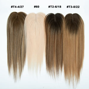 Topper de Cabello Humano Ruso de Alta Calidad de 3x5 Pulgadas para Mujer, con Cutícula Alineada, Base de Seda con Parte Libre y Trama, En Stock - Product Image 6