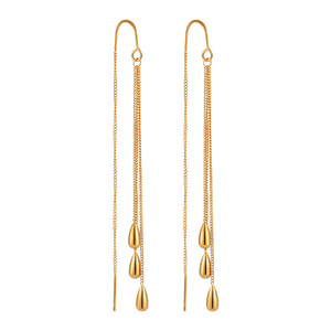 New Design <strong>Stainless</strong> <strong>Steel</strong> Chain Fringe Water Drop Ear Line Delicate Fashion <strong>Jewelry</strong> 18k Gold Plated Earrings for Women - Product Image 6