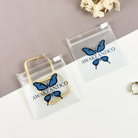 Joyería pequeña, bolsas con cierre de cremallera transparentes personalizadas, logotipo esmerilado, pendientes transparentes, embalaje de joyería, bolsas de PVC para joyería