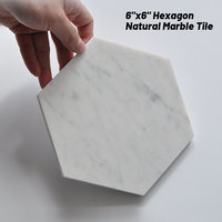 Carrelage mural en mosaïque Bianco Carrara, prix d'usine, carrelage de sol de salle de bain, marbre naturel blanc, mosaïque hexagonale en pierre, crédence de cuisine