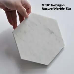 Prezzo di fabbrica bianco carrara mosaico di piastrelle muro del bagno pavimento di marmo naturale bianco hexagon pietra cucina backsplash mattonelle di mosaico