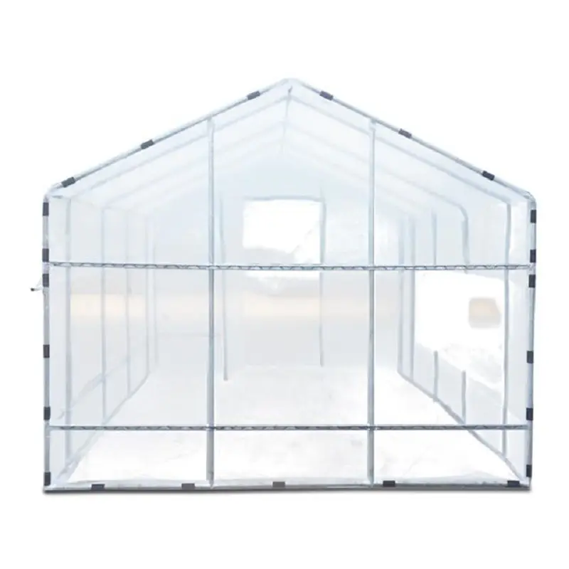 植物用防虫ネット付きソーラー農業温室プラスチックフィルム温室2層プラスチック温室