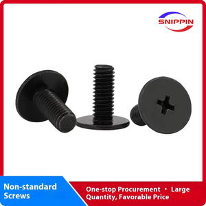 Tornillos de máquina de rosca fina de acero al carbono negro, tornillos planos finos de cabeza plana Phillips no estándar de medición métrica - Product Image 3