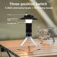 Lampe d'ambiance LED multifonctionnelle de style phare pour le camping, support triangulaire, longue durée de vie de la batterie, lampe de poche compacte d'urgence