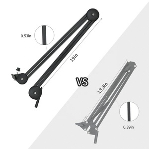 Takenoken Heavy-Duty Suspension Ciseaux Microphone Boom Bras Stand Anneau Lumière Vlogging Accessoires pour Studio Photo Photographique - Product Image 4