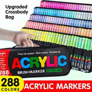 Kit de Marcadores Acrílicos Borrables de 288 Colores, Pintura para Rocas, Manualidades para Niños, Suministros de Arte, Juego de Pinceles para Pintar Piedras, Cerámica y Vidrio - Product Image 3