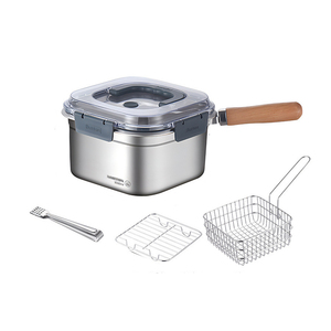 <span class=keywords><strong>Friteuse</strong></span> domestique en acier inoxydable, avec poignée en bois anti-brûlure, ensemble de friteuses en acier inoxydable - Product Image 6