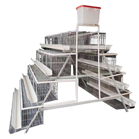 Jaula para pollos de tipo A con niveles escalonados, de alambre de zinc, aluminio y magnesio, gallinero de capacidad personalizada para granjas avícolas en África