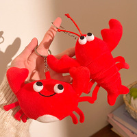 Porte-clés pendentif en peluche de crabe ou écrevisse, souvenir populaire, jouet de machine à griffes, poupée à suspendre pour sac à dos