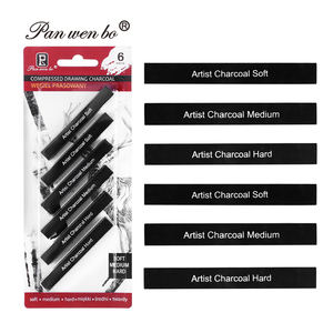 Set di <span class=keywords><strong>Carboncini</strong></span> Artistici Panwenbo, 6 Pezzi Professionali Duri/Medi/Morbidi, Bastoncini di Carboncino Compresso Quadrati <span class=keywords><strong>per</strong></span> <span class=keywords><strong>Disegno</strong></span>, Schizzi e Ombreggiature - Product Image 1