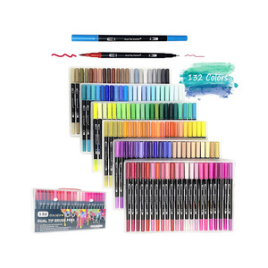 Ensemble de stylos marqueurs à double pointe, marqueurs d'art, pointe fine, marqueurs aquarelle pour coloriage, journal, dessin - Product Image 1