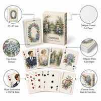 Cartes à Jouer Personnalisées Portrait de Couple Hortensia Nouvelle-Angleterre, 57 x 87 mm, Papier Couché 300 g/m², Ensemble Cadeau