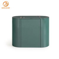 Coiffeuse moderne verte Ensemble de coiffeuse avec miroir pliable Armoires de rangement et tabouret pour décoration de chambre à coucher