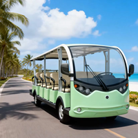 Voiture électrique de tourisme GL-S17 17 places, système AC 72V 7.5KW, batterie lithium-acide, 30 km/h, autonomie 80-100 km, plage, hôtel