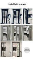 Portes pliantes modernes avec fonctions coulissantes intégrées, verre trempé, moustiquaire en fibre de verre, design intérieur pour petites salles de bain