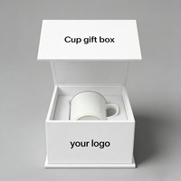 Boîte à tasses blanche mate personnalisée, boîte cadeau à couvercle rabattable pour tasses à café en céramique, boîtes d'emballage personnalisées avec fermeture magnétique