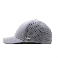 Casquette de baseball personnalisée à 6 panneaux pour hommes, coupe au laser à trou, casquette hydroperforée imperméable à l'eau