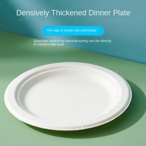 Assiette en papier jetable personnalisable pour les collations Logo imprimé Vaisselle domestique BBQ Matériel <span class=keywords><strong>de</strong></span> bagasse dégradable pour les fêtes - Product Image 3