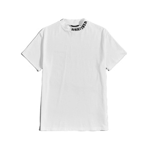 T-shirts pour hommes, t-shirt blanc personnalisé avec logo personnel, col montant, manches courtes, t-shirt imprimé avec lettres pour hommes - Product Image 1